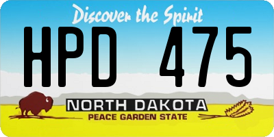 ND license plate HPD475