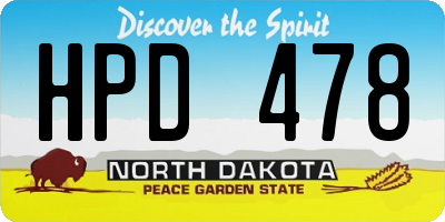 ND license plate HPD478