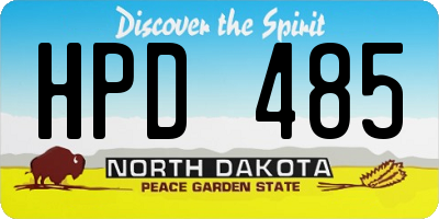 ND license plate HPD485