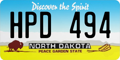ND license plate HPD494