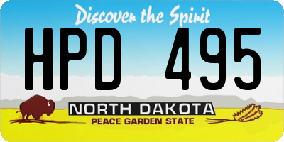 ND license plate HPD495