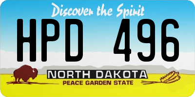 ND license plate HPD496