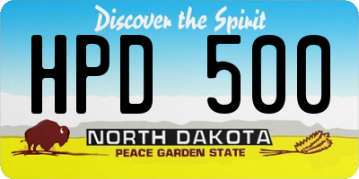ND license plate HPD500