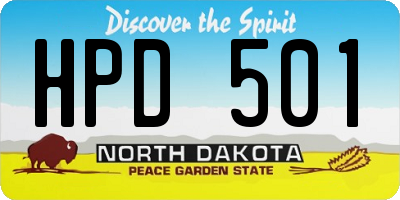 ND license plate HPD501