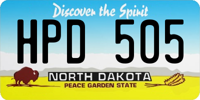 ND license plate HPD505