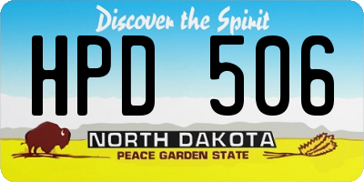ND license plate HPD506
