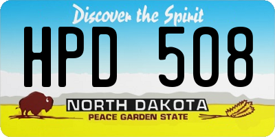 ND license plate HPD508