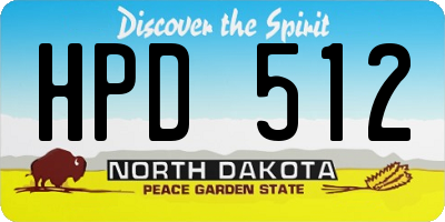 ND license plate HPD512