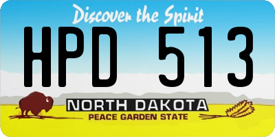 ND license plate HPD513