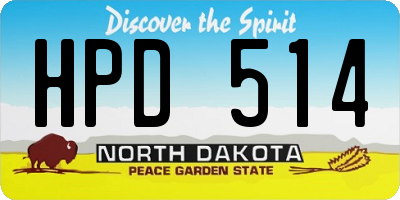 ND license plate HPD514
