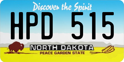ND license plate HPD515