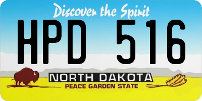 ND license plate HPD516