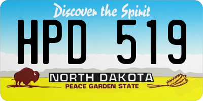 ND license plate HPD519