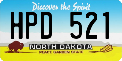 ND license plate HPD521