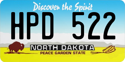 ND license plate HPD522