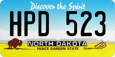 ND license plate HPD523