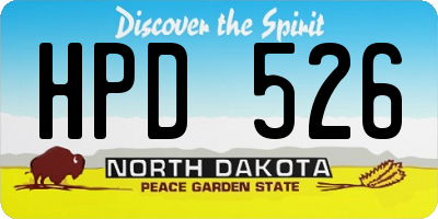 ND license plate HPD526