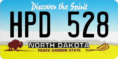 ND license plate HPD528