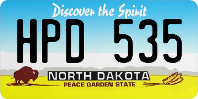ND license plate HPD535