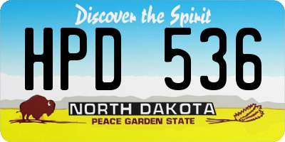 ND license plate HPD536