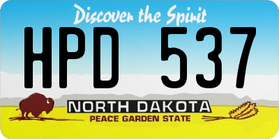 ND license plate HPD537