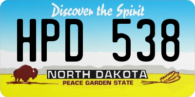 ND license plate HPD538