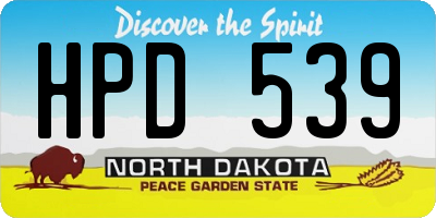 ND license plate HPD539