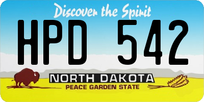 ND license plate HPD542