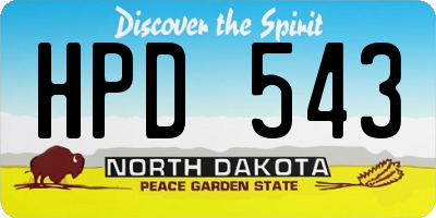ND license plate HPD543