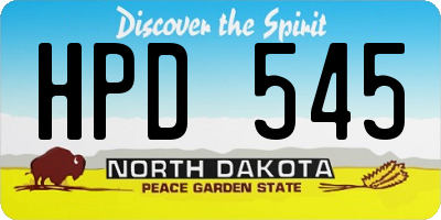 ND license plate HPD545