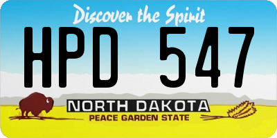 ND license plate HPD547
