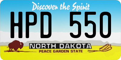 ND license plate HPD550