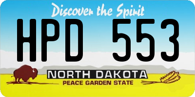 ND license plate HPD553