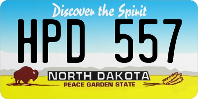 ND license plate HPD557