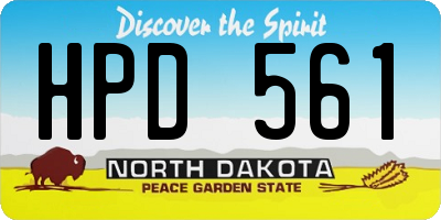 ND license plate HPD561