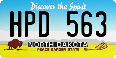 ND license plate HPD563