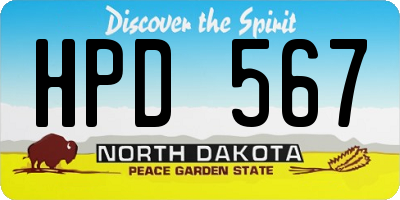 ND license plate HPD567