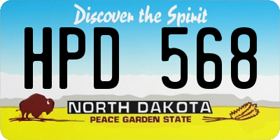 ND license plate HPD568