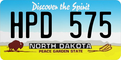 ND license plate HPD575