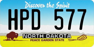 ND license plate HPD577