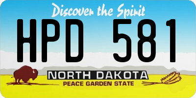 ND license plate HPD581