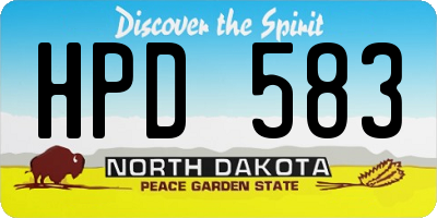 ND license plate HPD583