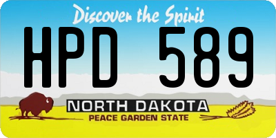 ND license plate HPD589