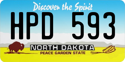 ND license plate HPD593