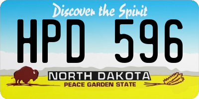 ND license plate HPD596