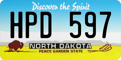 ND license plate HPD597