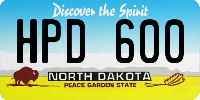 ND license plate HPD600