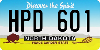 ND license plate HPD601