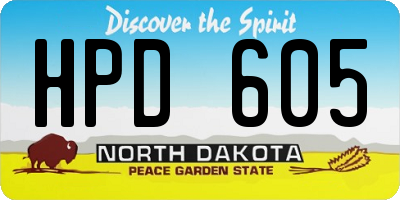 ND license plate HPD605