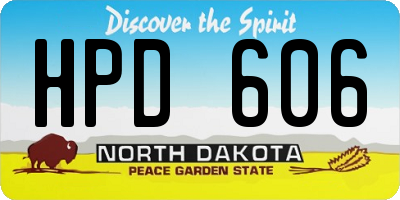 ND license plate HPD606